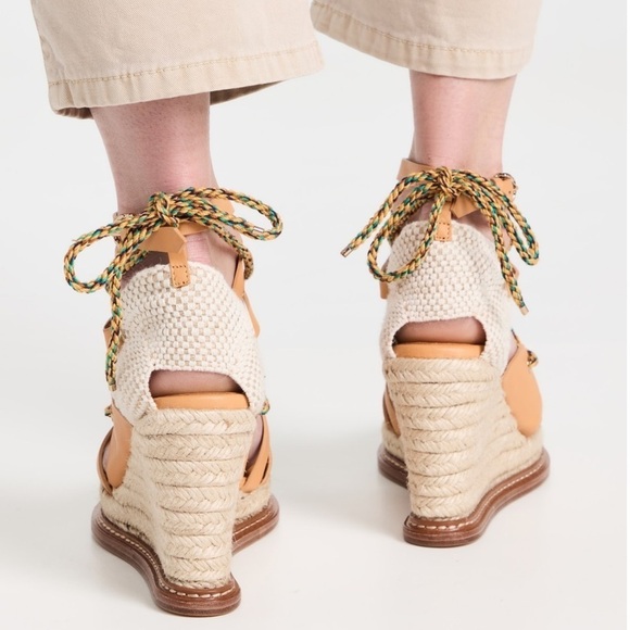 Ulla Johnson Concha Twisted Rope Espadrille Wedges in Chamomile Sz 41 - Picture 7 of 17